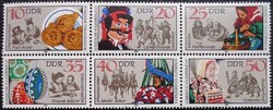 ND2716-21h / NDK 1982 Szorb népszokások bélyegsor postatiszta hatostömb
