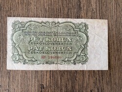 Csehszlovákia 5 Korona 1953 VG+