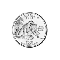 USA,quarter dollar 2008 D - Alaska aUNC+