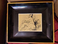 Murai Jenő - nude ink drawing