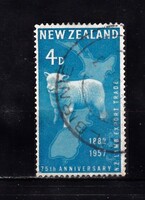 1957 New Zealand 4d A húsexport-kereskedelem 75. évfordulója Pecsételt Bélyeg