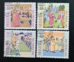 CH 59 - Switzerland 1989 Pro Patria complete series (4 pcs) - Cancelled