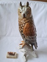 Nagy méretű (27 cm.), hibátlan Karl ENS fülesbagoly porcelán figura