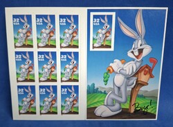 USPS Tapsi Hapsi Mese USA 32 centes, Tízes Bélyegív Bugs Bunny 2000