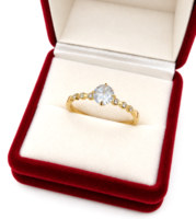 Xuping TTM Premium Hypoallergenic Gold-Plated Stainless Steel Zirconia Ring, Size 10 (5020)