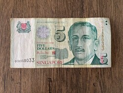 Szingapúr 5 Dollár 1999 F