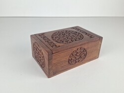 Hollóházi wooden jewelry box with wood veneer, live wood
