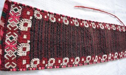 Antique Embroidered Wool Apron, Transylvanian Folk Costume, 21 x 84 cm Katrinca