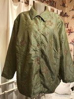 Vintage women's coat - embroidered - waterproof - thin lining - 144 cm length - 74 cm long