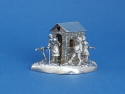 Jancsi and Juliska silver miniature sculpture