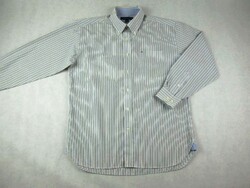 EREDETI TOMMY HILFIGER (L / XL) ELEGÁNS VÉKONY CSÍKOS HOSSZÚ UJJÚ FÉRFI ING