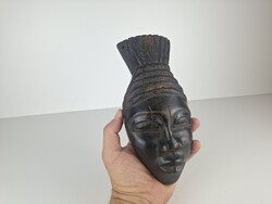 African Female Face, Mask, Wood Sculpture