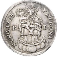 II. Rákóczi Ferenc Ezüstforint (1/2 tallér) 1705 KB