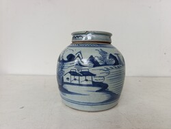 Antik kínai porcelán tea gyömbér tartó váza Kína Ázsia gyömbértartó fedele sérült 370