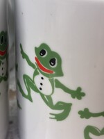 Zsolnay békás bögre készlet (4 db) – Vidám, retró porcelán ritkaság