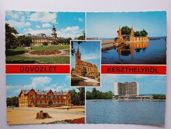 KESZTHELY - MOZAIK - 1979., üdvözlet, retro, postatiszta képeslap, Balaton, Zala megye