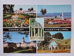 KESZTHELY - MOZAIK - 1979., üdvözlet, retro, postatiszta képeslap, Balaton, Zala megye