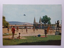 KESZTHELY - STRAND - 1971., üdvözlet, retro, postatiszta képeslap, Balaton, Zala megye