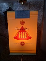 Retro cigarettás doboz,  reklám világítás, lámpa
