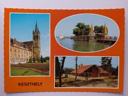 KESZTHELY - MOZAIK - 1980., üdvözlet, retro, postatiszta képeslap, Balaton, Zala megye