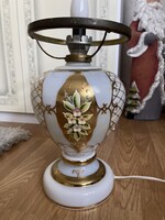 Álomszép nagy Bohémia fehér, plasztikus virágokkal kézzel festett lámpa.