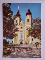 TIHANY - APÁTSÁGI TEMPLOM - 1977., retro, postatiszta képeslap, Balaton, Veszprém megye