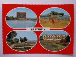 KESZTHELY - MOZAIK - 1980., üdvözlet, retro, postatiszta képeslap, Balaton, Zala megye