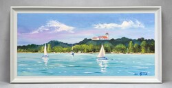 Tihany partjainál c. Balaton olajfestmény [Papp Tünde]