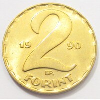 Magyarország,2 forint 1990 aUNC+ réz