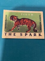 Tiger The Spark Safety Matches Impregnated felíratú gyufacímke