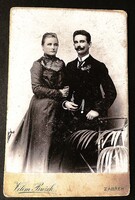 Young couple studio photo circa 1930 (Zábřeh, Czech Republic)