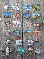 24 pcs. decorative fridge magnets. Europe, Asia, America, Australia.