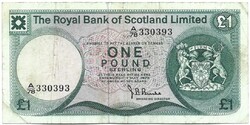 1 font pound 1975 Royal Bank of Scotland J.B. Burke Skócia
