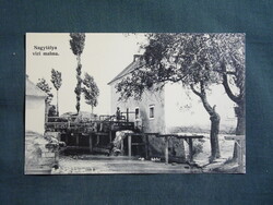 Képeslap,Nagytálya,Vízi malom látkép,részlet,Baross nyomda kiadás,Eger,1910-