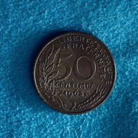 Franciaország - France - 50 centimes - 1963 coin - patina