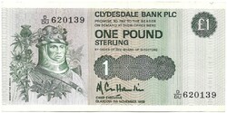 1 font pound 1988 Clydesdale Bank A.R. Macmillan Skócia