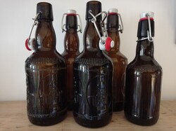 Corked Beer Bottles, 5 pcs for sale
