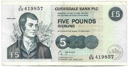 5 font pound pounds 1996 Clydesdale Bank F. Goodwin Skócia