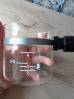 Glass coffee pourer with plastic handle