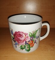 Antik vintage rózsás Zsolnay porcelán bögre