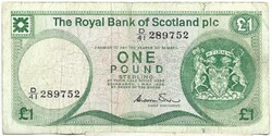 1 font pound 1986 Royal Bank of Scotland C. Winter Skócia