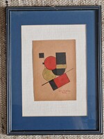 Erich Buchholcz: vogel im nest, gouache