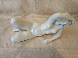 Hollóházi Art Deco Nude Wheat Brown Rare! MNG Exhibited