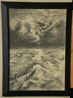(K) Unreadable mark (mid 20th century): Sea scene