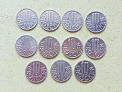 Ausztria 11 db Különböző Érme 10 Groschen 1981-1991