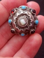 Vintage Silver Thimble Button, Brooch