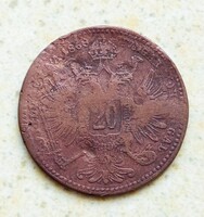 1868 Franz Joseph Silver 20 Krajcár Kreuzer Ag