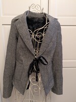 Női S/M-es 36-38-as tweed szövet kis kabát , halszálka minta, retró feeling