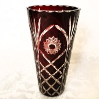 Burgundy Crystal Vase