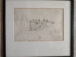Vágó Pál (1853-1928), 15x25cm-es grafikája